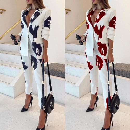 EACHIN Women's Trouser Suits Two
