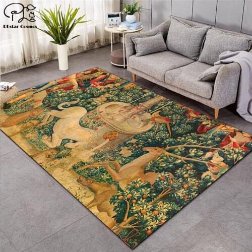 EUR Religion Art Painting Thick Carpet Mat for Living Room Doormat Flannel 3D Printed Bedroom Non-slip Floor Rug style-4