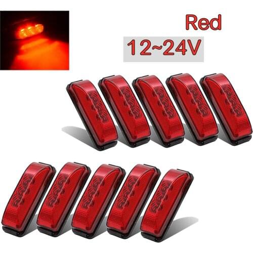 Feedopal 10pcs Red High-brightness 3LED Truck Side Marker Light Waterproof Trailer Signal Light Is Suitable For All 12~24V Cars