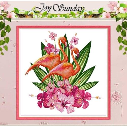 Flamingo animals painting counted 11CT 14CT Cross Stitch Sets DIY Chinese Cross-stitch Kits Embroidery Needlework home decor