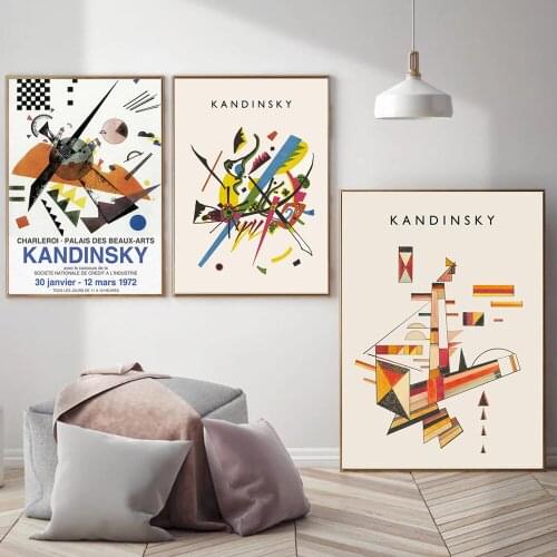 French Kandinsky Modern Abstract Posters and Prints Nordic Mid Century Vintage Geometry Canvas Painting Pictures Home Room Decor