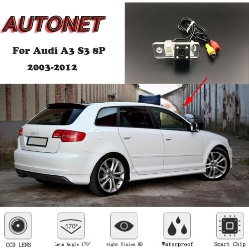 AUTONET HD Night Vision Backup Rear View camera or Bracket For Audi A3 S3 8P 2003-2012 3D 5D /License Plate camera