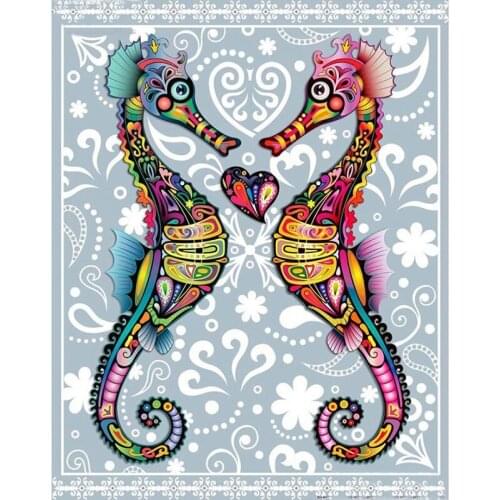 Full Square/Round Drill 5D DIY Diamond Painting "Color Sea Horse" 3D Rhinestone Embroidery Cross Stitch 5D Home Decor Gift