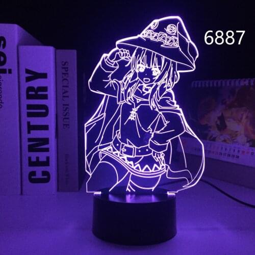 KonoSuba Anime Megumin LED Night Light for Brithday Gift Bedroom Decor Light Manga KonoSuba Room 3D Table Lamp Acrylic