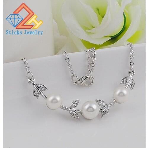 Korea New Jewelry Fashion Flower Imitation Pearl Choker Neckalce Woman Statement Necklace Accessories
