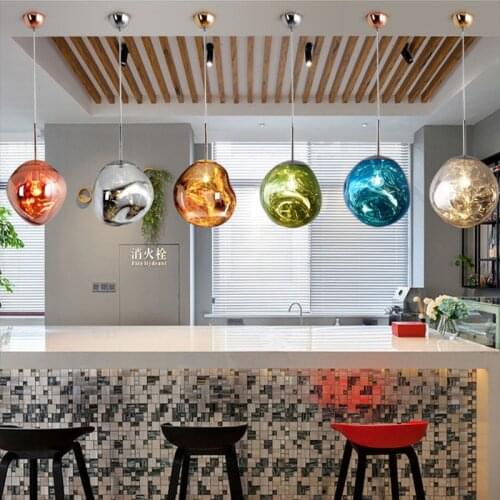 Lava Chandelier Restaurant Cafe Bar Living Room Lamp Irregular Nordic Volcanic Lava Lamp Multicolor Dining Room Set