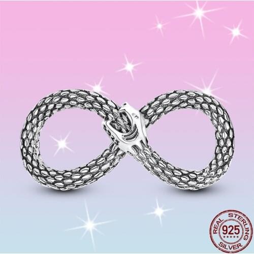 HOT SALE 100% Sterling Silver 925 Ouroboros Eternal Symbol Charms Beads Fit Original Pandora Bracelet For Women Jewelry Gift