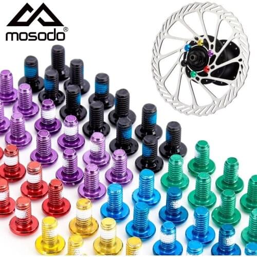 Mosodo 12pcs Bolts for Bicycle Disc Brake Rotor Screws Stainless Steel Plum Nuts T25 Torx M5x10mm Screws MTB Road Bike Parts