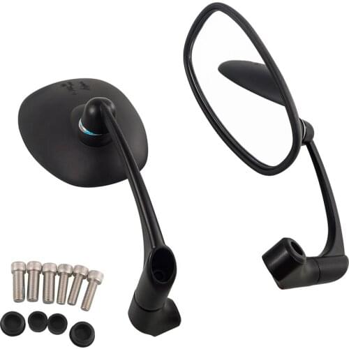 Motorcycle Black Retro Round Rearview Side Mirrors For GN125 Cafe Racer Custom For Honda Yamaha Suzuki Cafe Racer Custom