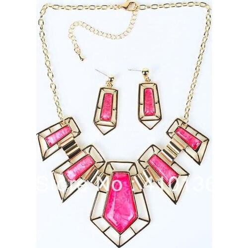 MS17590 Fashion Brand Jewelry Sets Pink/White Necklace High Quality Bridal Jewelry Party Gifts New Arrival