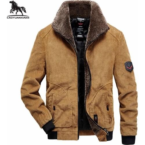 Winter parka men M-5XL 6XL 7XL 8XL Jackets Mens Plus velvet thickening lapel Mens coats Business casual warm Corduroy coat 9919