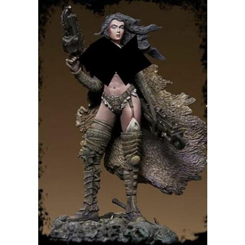 New Unassembled 1/22 80mm ancient woman warrior with base Resin Figure Unpainted Model Kit