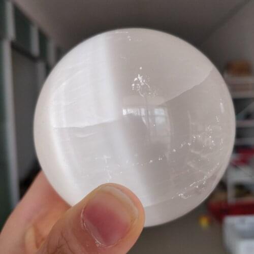 Natural Selenite Crystal Ball Gypsum Sphere Reiki Decoration Stone