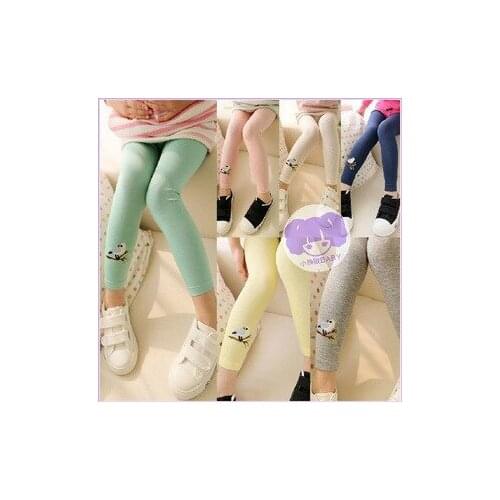 2019 Spring New Childrens Clothing Girls Pants Korean Children Girls Leggings Embroidered Children Candy-colored Pants