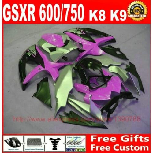 Fairings set for Suzuki GSXR600 GSXR750 08 09 10 purple black motorcycle fairing kit K8 K9 GSXR 600 750 2008 2009 2010 S37
