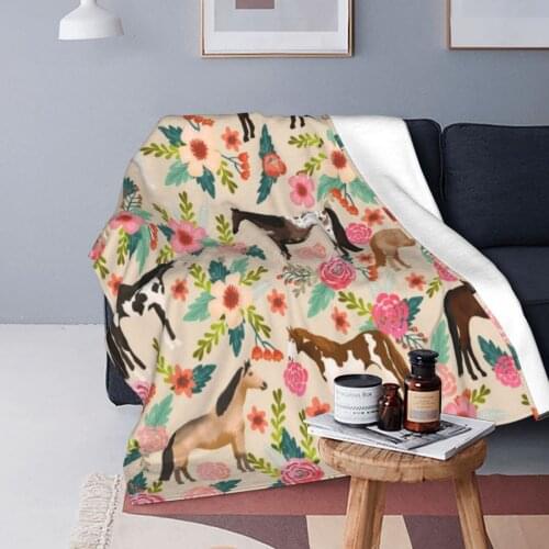 Horses Breeds Farm Animal Pets Blankets Fleece Decoration Cute Breathable Lightweight Throw Blanket for Home Couch Bedspread