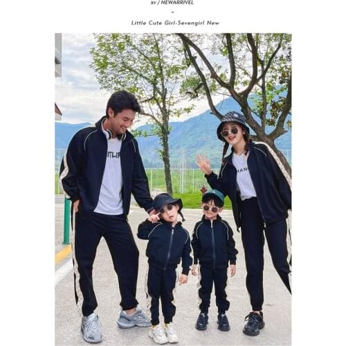 Mom Daughter Matching Clothes Boys Clothes Family Dress 2021 Autumn and Winter Parent-child Family Leisure Sports Suit