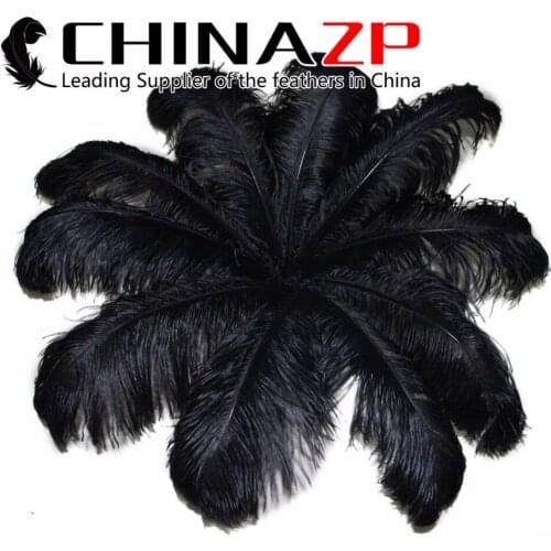 CHINAZP Factory Wholesale 50pcs/lot 70~75cm (28"~30") Length Top Quality Dyed Black Ostrich Feathers