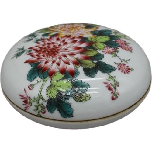Free shipping pastel floral pattern inkpad box Jingdezhen antique porcelain antique porcelain ceramic factory