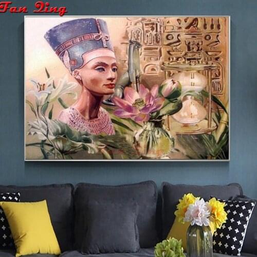 Full Square/Round Drill 5D DIY Diamond Painting"queen of Egypt"Vase, hourglass 3D Embroidery Cross Stitch Mosaic Home Decor
