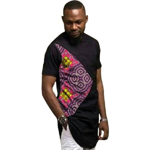 African print shirts short sleeve mens Ankara outfit fashion patchwork dashiki black groom tops custom made Africa clothing