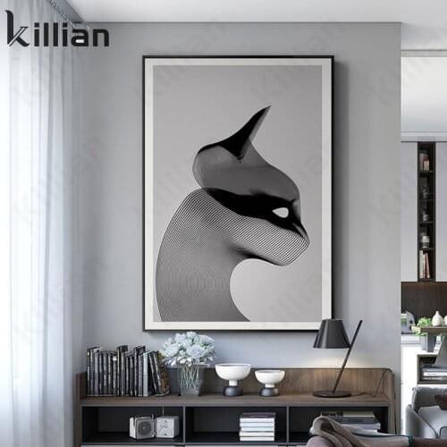 Modern Geometric Line Cat Print Poster Noble Minimalism Bedroom Living Room Shop Home Decoration Art Canvas Painting Art Poster