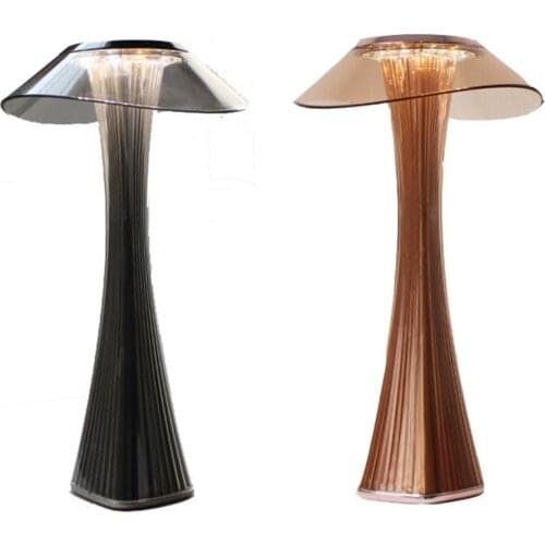 LED Table Lamp Dimmable Eye Protection USB Charging Smart Touch Switch Bedside Lamp Transparent Crystal Creative Table Lamp