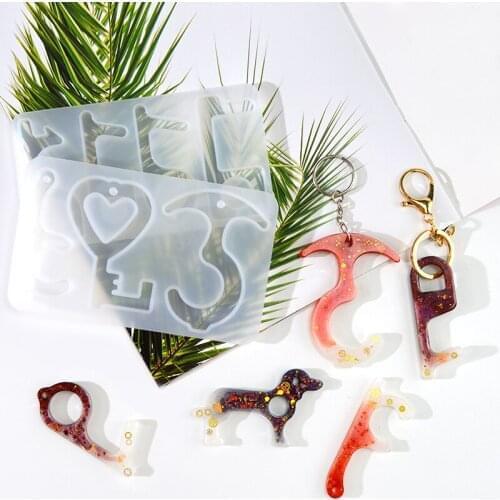 TC130 Irregular Cute Non-Contact Keychain Silicone Mold Wholesale For Press Elevator Door Opener