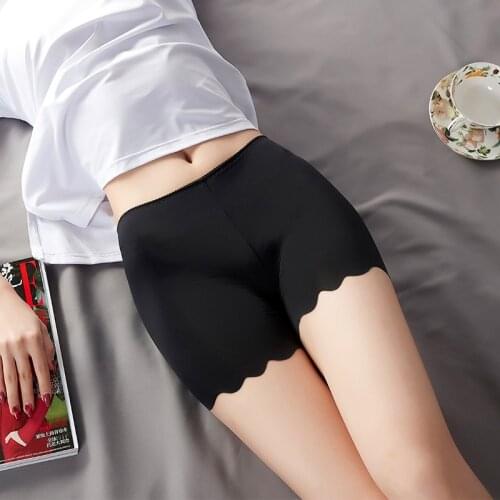 Summer Female Large Size Thin No Trace Safety Pants Anti-lighting Ice Silk Boxer Shorts Women Underwear Lingerie Women Panties