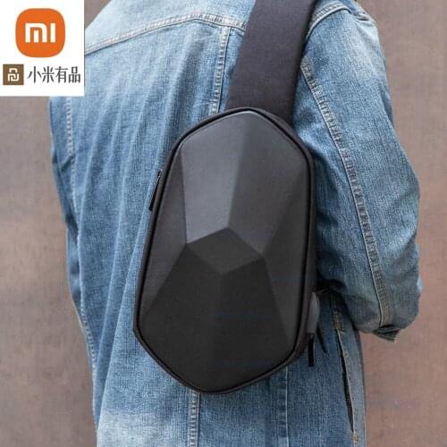 Xiaomi tajezzo Polyhedron PU Backpack USB Bag Waterproof Colorful Leisure Sports Chest Pack Bags For Mens Women Travel Camping