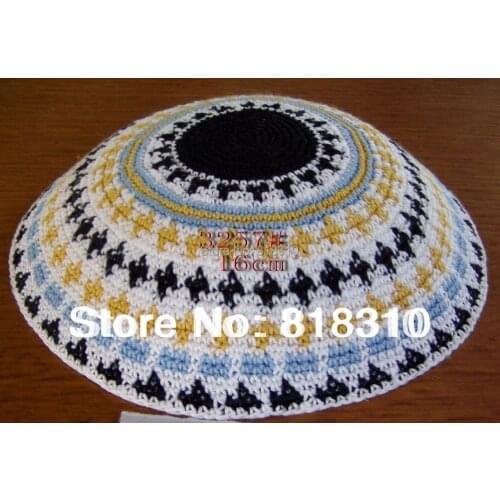 HIGH QUALITY HANDMADE KNITTED YARMULKE DMC KIPPAH KIPPOT 2PIECES/LOT