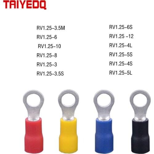 10PCS Ring Insulated Terminal Cable Wire Connector Electrical Crimp Terminal Red Black Blue Yellow