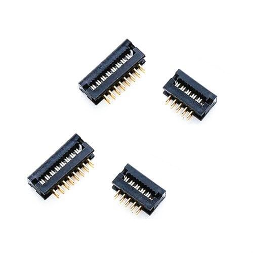 10Pcs Gold Plated Straight Pins FD2.54mm Pitch Male IDC Cable Transition Header Sample 6P 8P 10P 12P 14P 16P 18P 20P wholesale