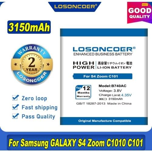 100% Original LOSONCOER 3150mAh B740AC B740AE Battery for Samsung Galaxy S4 Zoom SM-C1010 C105 NX3000 I939D S4zoom C1010