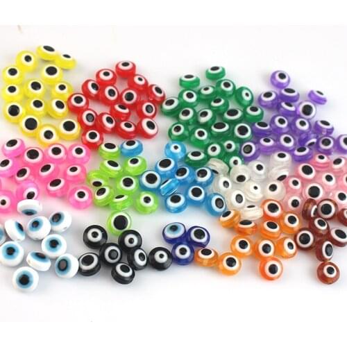 100Pcs Resin Oblate Round Fish Eye Beads Ornament DIY Craft Supplies Beads Scattered Beads Basteln Kids hand Toy Decor Materials