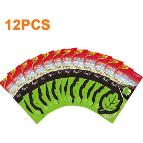 12pcs / Lot Glitter Paper For Car Scented Vanilla Air Freshener Vanilla Perfumed/fragrance Leaf Shape Air Freshener Car Interior