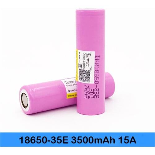 18650 15A 18650 Lithium Batteries 35E 3500mAh Battery for 12V 16.8V 18V 21V 25V Drill Screwdriver Battery and E-bike Use Turmera