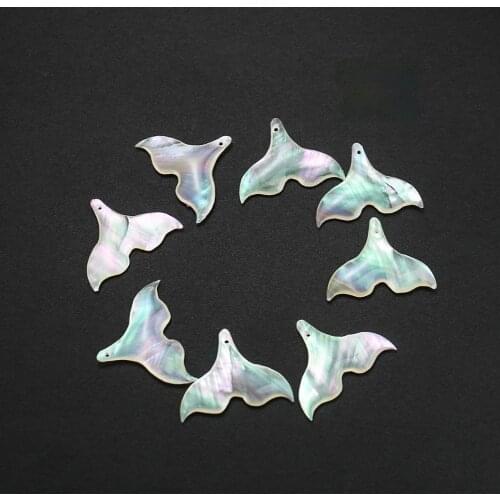 2PCS Natural Fish Tail Shell Pendant Charms Mother of Pearl Shell for Ocean DIY Jewelry Making Earring Necklace Accessories Gift