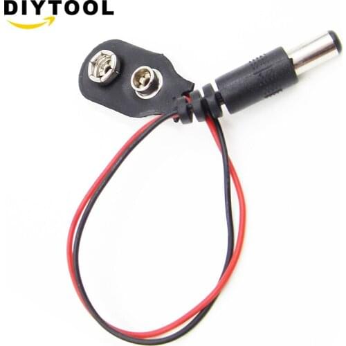 5PCS Experimental 9V Battery Snap Power Cable to DC 9V Clip Male Line Battery Adapter For Arduino Uno R3 DIY Jack Connector