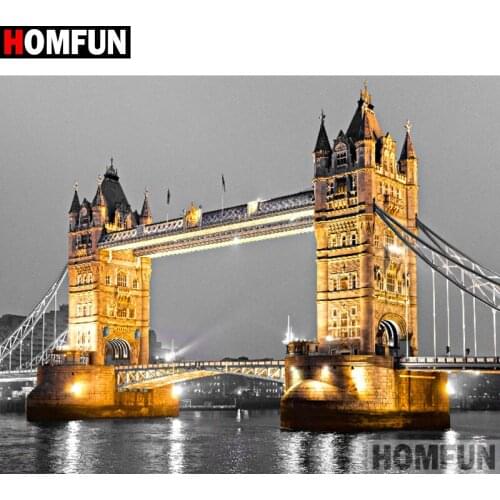 HOMFUN Full Square/Round Drill 5D DIY Diamond Painting "House landscape" Embroidery Cross Stitch 3D Home Decor A11422