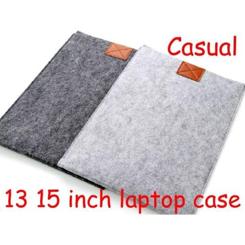 13 15 inch felt Solid casual Shockproof dustproof environmental laptop notebook sleeve case bag