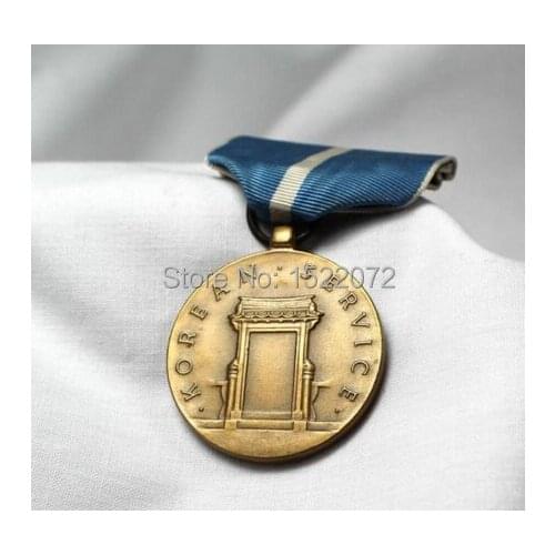 Cheap KOREAN SERVICE MEDAL hot sales custom metal gold medals ribbons low price serviec medals custom coins medal