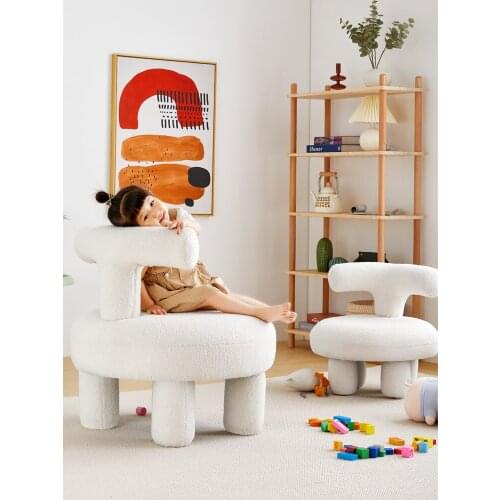 GY Children Chair Nordic Cute Lambswool Baby Mini Sofa Stool Leisure Couch