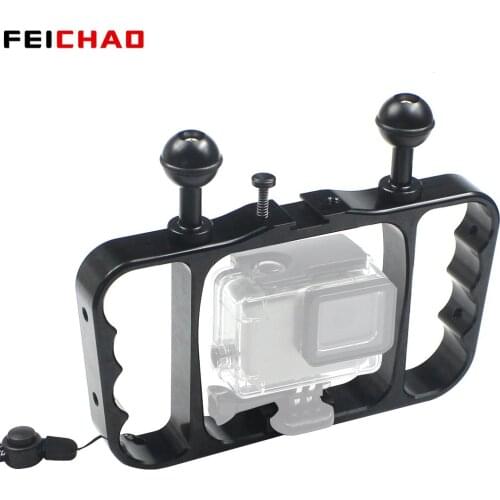 Dual Handheld Arm Scuba Diving Dive Bracket Flashlight Tray Stabilizer Mount for Gopro 9/8/MAX for AKASO EK7000 4K Action Camera