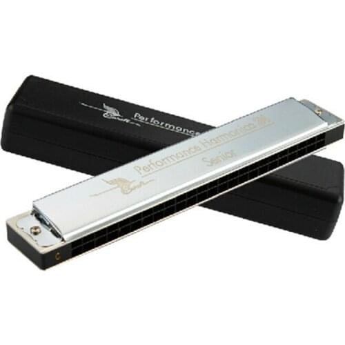 24 Holes Swan Harmonica Professional Tremolo Harmonica Silver Armonica g C D E F G A B A# C# D# F# G# 24 Holes Swan Harmonica