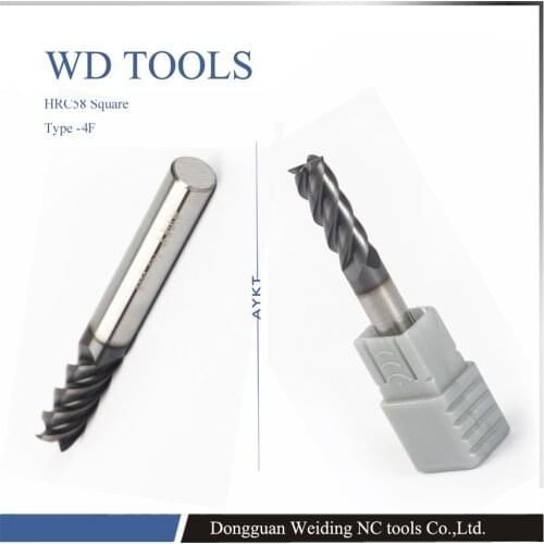 HRC58 14.0X100LX14D 14mm solide carbide 4flutespining mills solid carbide end mill for better work piece stainless steel