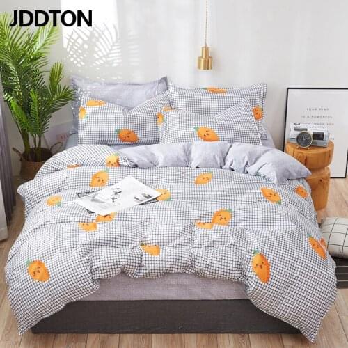 JDDTON 2020 New Arrival Lovely Bedding Set Cartoon Style Bed Linen Duvet Cover Set AB Side Bed Sheet Set Pillowcase Cover BE077