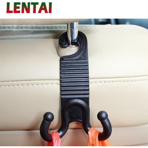 LENTAI 1PC Car Seat Back Bag hook Trunk double hook For kia Ceed Cerato Suzuki grand vitara Citroen xsara picasso C3 Subaru Saab