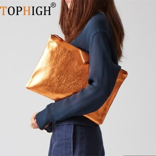 TOPHIGH Fashion Solid Womens Clutch Bag Leather Women Envelope Bag Clutch Leather Bag Female Clutches Sac Fast Shipping