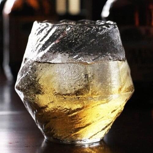 Irregular Whirlwind Texture Whiskey Glasses Clear Transparent Nordic Modern Look Wine Coffee Cup for Kitchen Bar Tumbler
